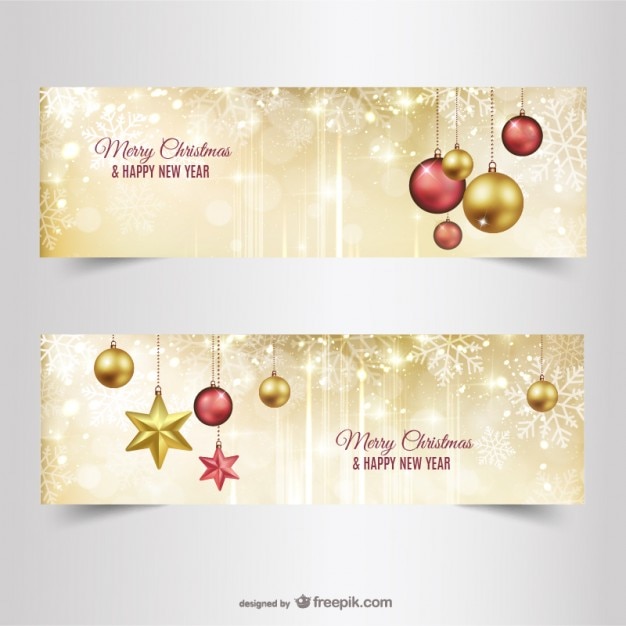 Gouden kerst banners