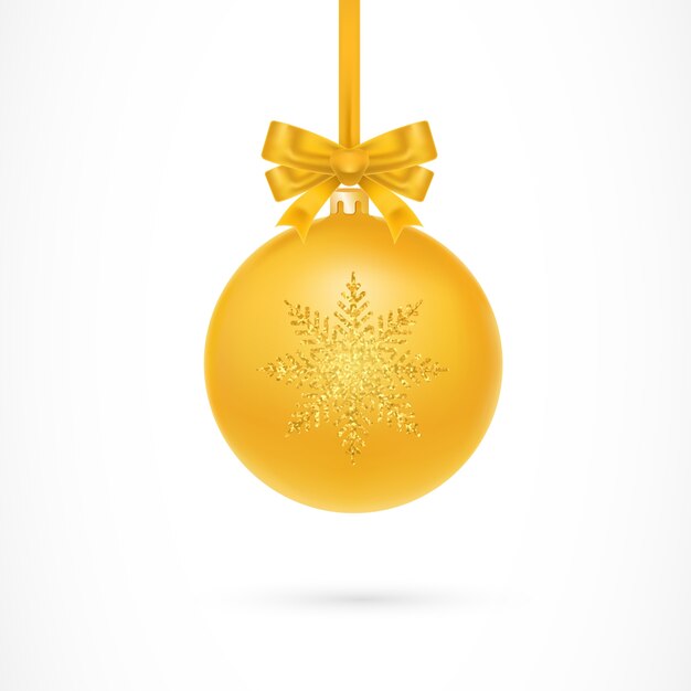 Gouden kerstbal illustratie