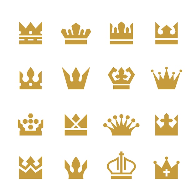 Gratis vector gouden kronen collectie