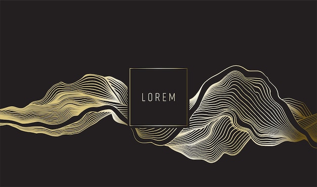 Gouden lijnen sjabloon artistieke covers ontwerp luxe achtergrond trendy grafische poster vector
