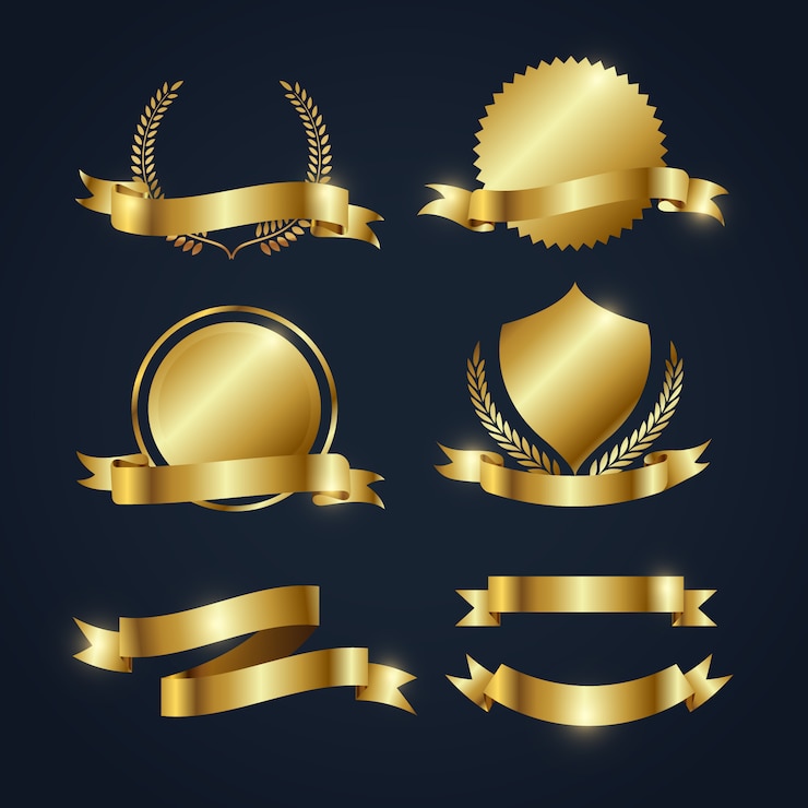 Gratis Vector gouden linten collectie
