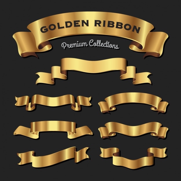 Gratis vector gouden linten collectie