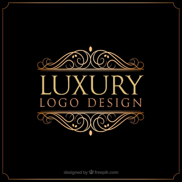 Gratis vector gouden logo in vintage en luxe stijl