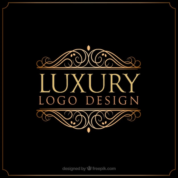 Gouden logo in vintage en luxe stijl