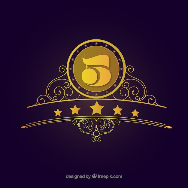 Gratis vector gouden luxe logo sjabloon