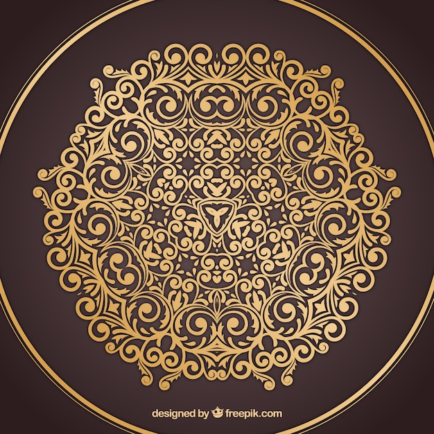 Gratis vector gouden luxe mandala achtergrond