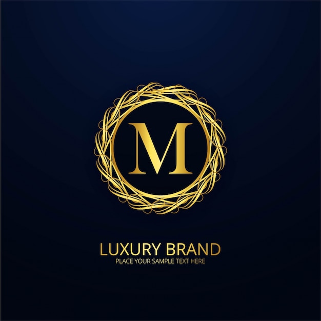 Gouden luxe merk logo achtergrond