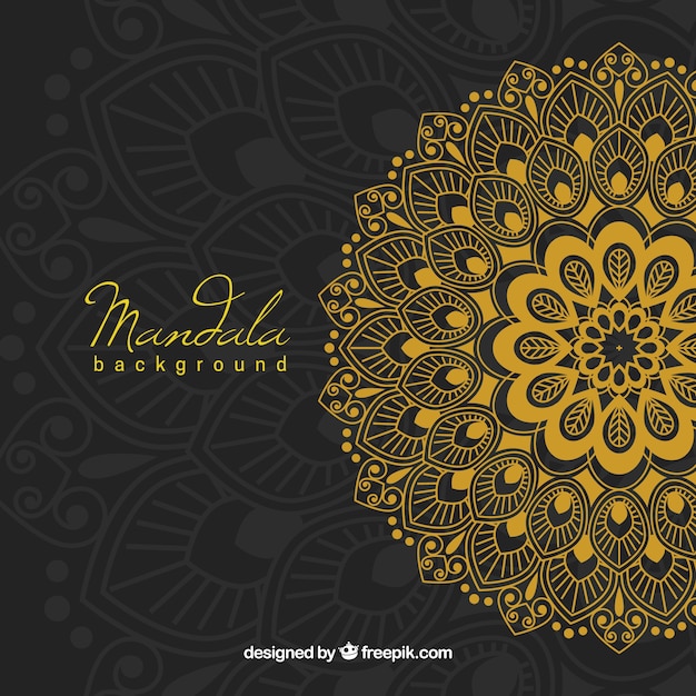 Gratis vector gouden mandala achtergrond met luxe stijl