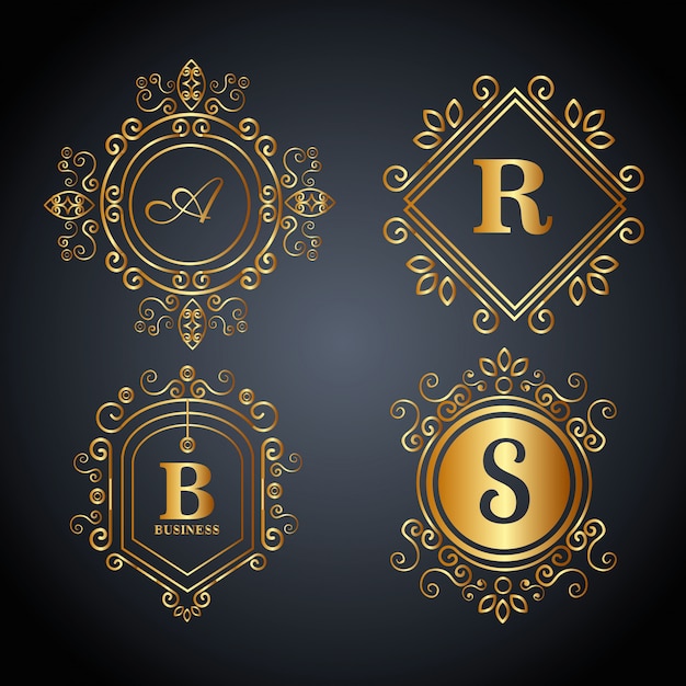 gouden monogram set