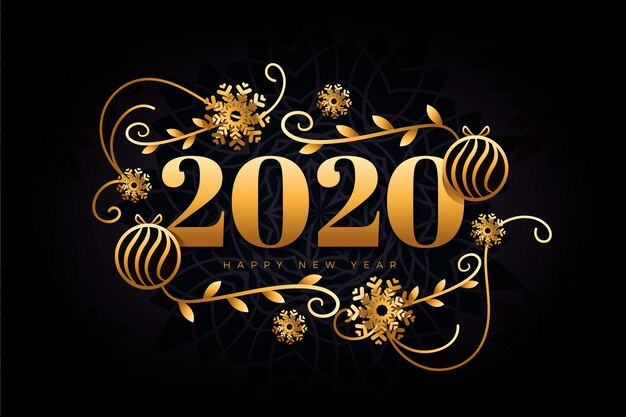 Gouden nieuwe jaar 2020 achtergrond