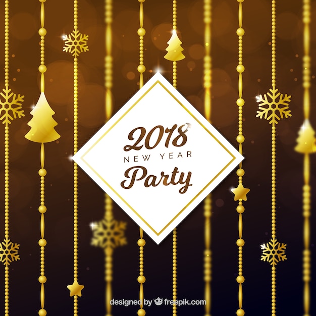 Gratis vector gouden nieuwe jaarfeest achtergrond