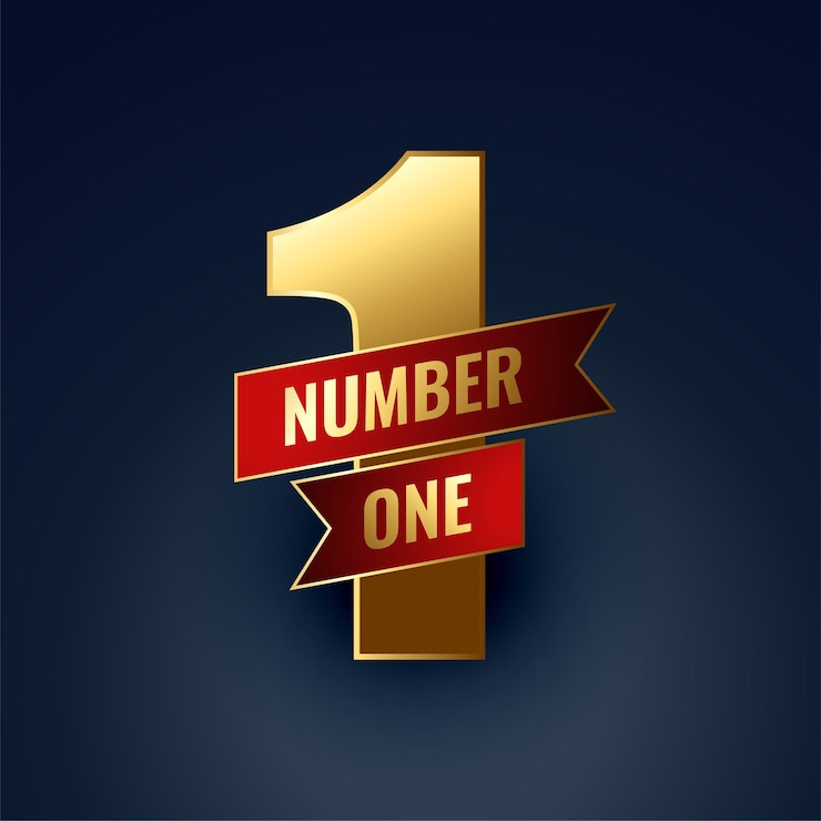 Gratis Vector gouden nummer 1 of één kampioen sjabloonontwerpvector