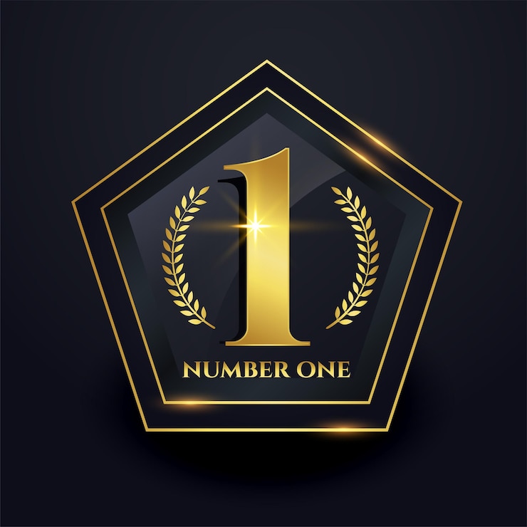 Gratis Vector gouden nummer 1 succesbord met laurierontwerpvector