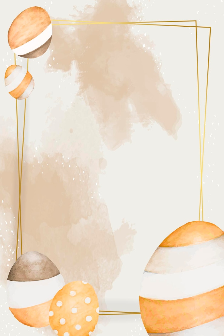 Gratis Vector gouden pasen frame met eieren vector