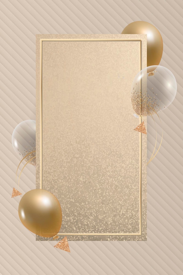 Gratis Vector gouden rechthoek ballonnen frame ontwerp