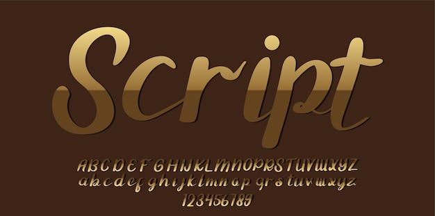 Gouden Script Alfabet Lettertype