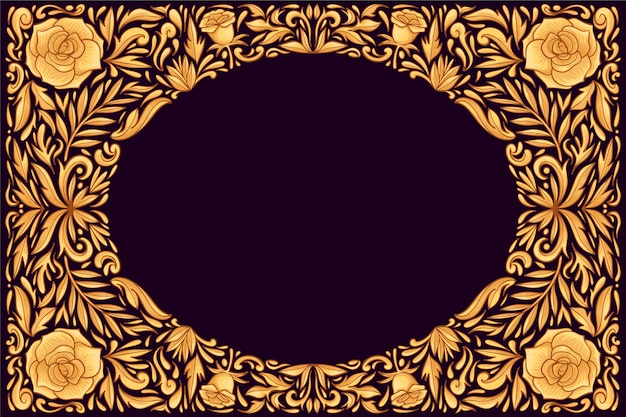 Gouden sier bloemenachtergrond
