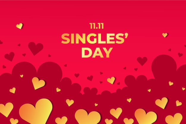 Gratis vector gouden singles dag concept