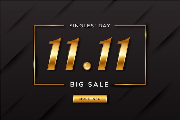 Gratis vector gouden singles dag concept