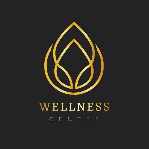 Gouden spa logo sjabloon, esthetische gezondheid en wellness business branding vector ontwerpset