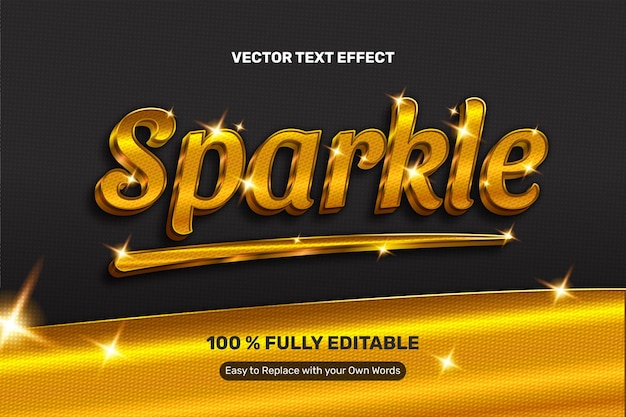 Gratis vector gouden sparkle-teksteffect