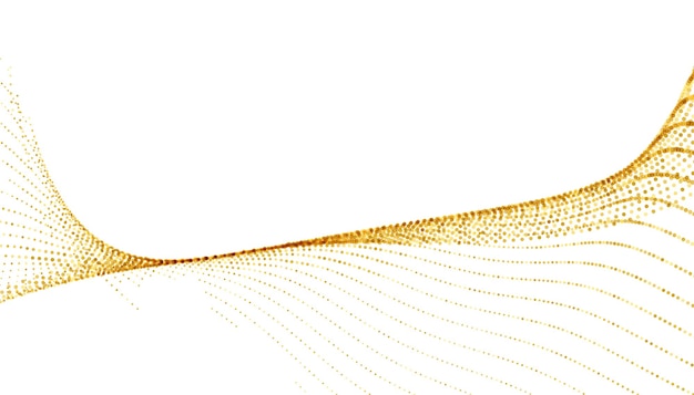 Gouden sprankelende halftone golfpatroon op witte achtergrond
