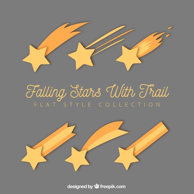 Gratis vector gouden sterren trail collectie