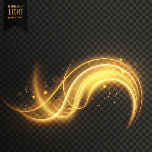 Gouden swirl transparant wit licht effect achtergrond