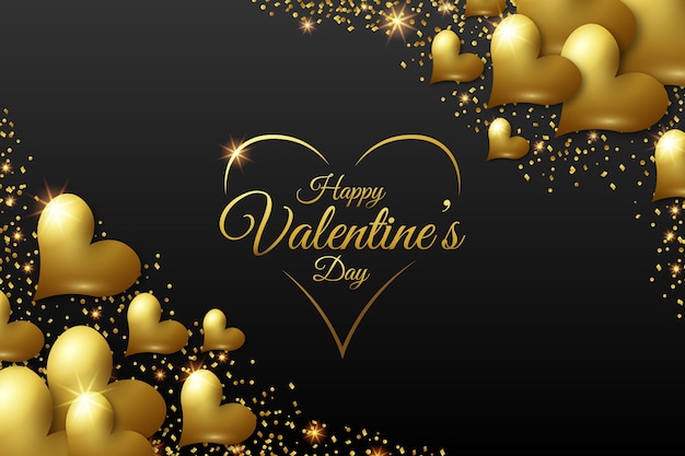 Gratis vector gouden valentijnsdag achtergrond