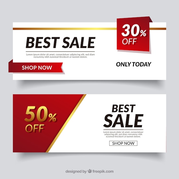 Gratis vector gouden verkoopbanners