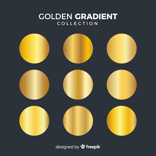 Gratis vector gouden verloopverzameling