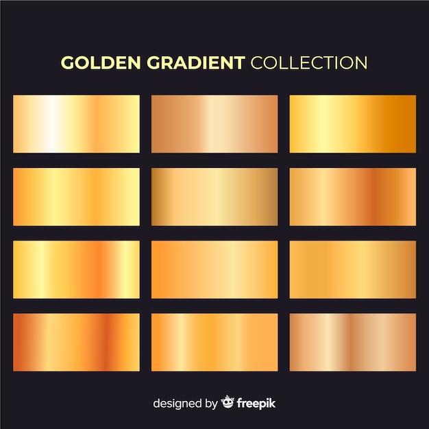 Gratis vector gouden verloopverzameling