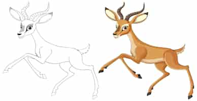 Gratis vector gracieuze gazelle in beweging illustratie