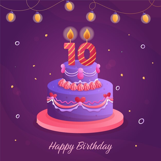 Gradiënt 10 jaar jubileum of verjaardagskaart