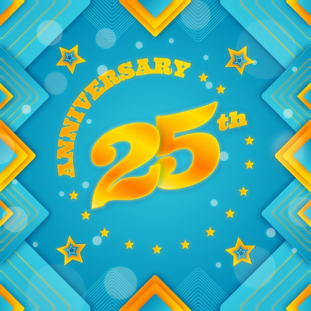 Gradiënt 25-jarig jubileum of verjaardagskaart