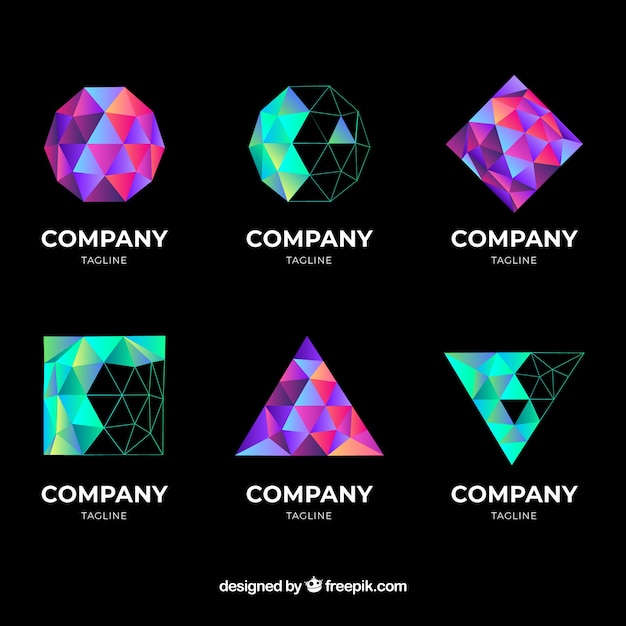 Gratis vector gradient abstracte logo collectie