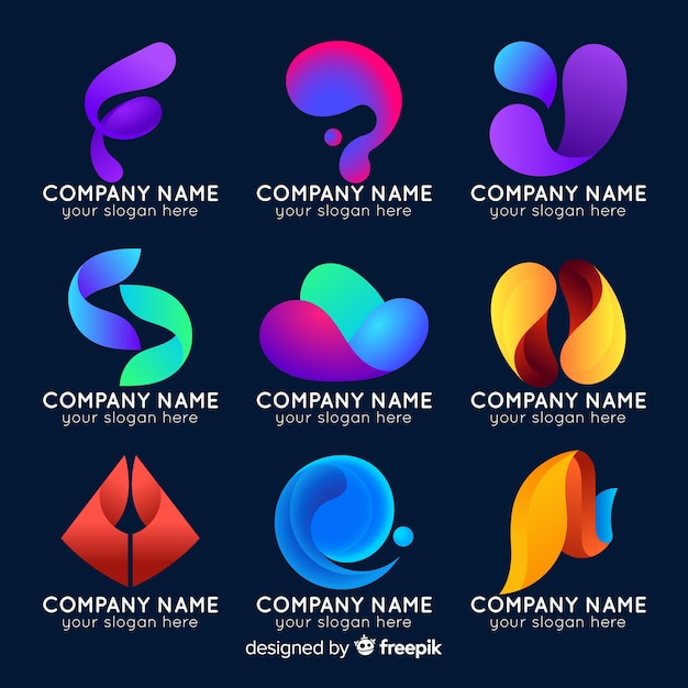 Gratis vector gradient abstracte logo collectie