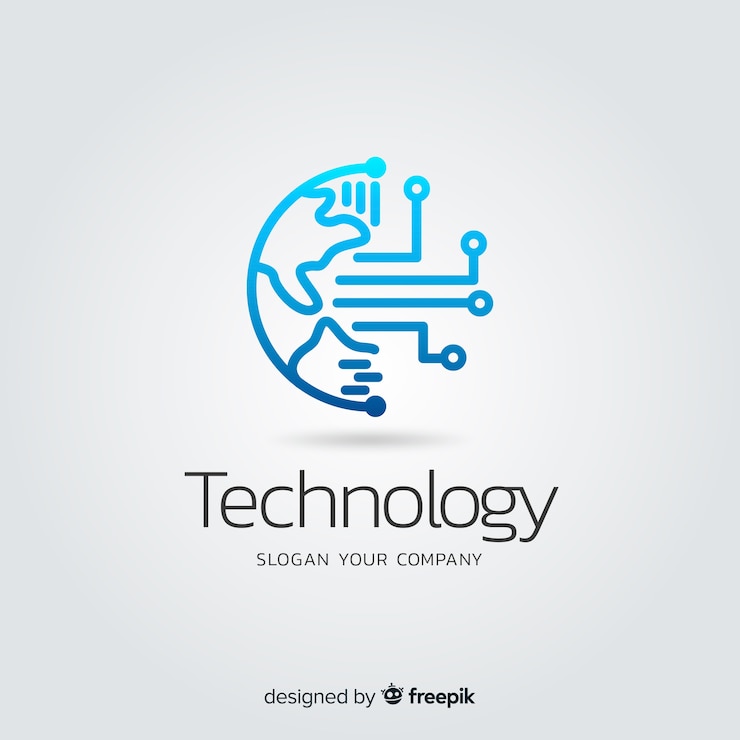 Gratis Vector gradient abstracte technologie bedrijfslogotype