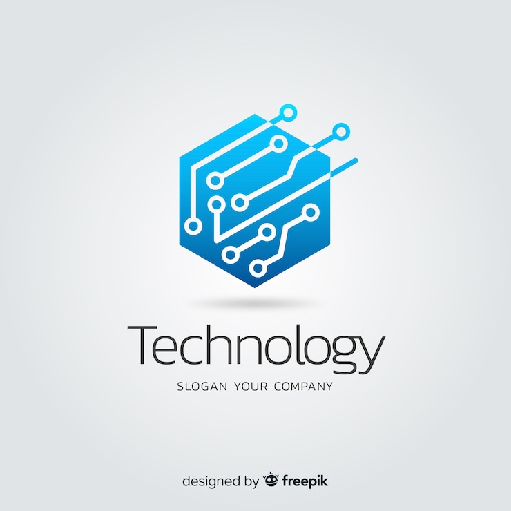 Gratis Vector gradient abstracte technologie bedrijfslogotype