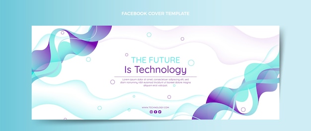 Gratis vector gradiënt abstracte vloeistof technologie facebook cover