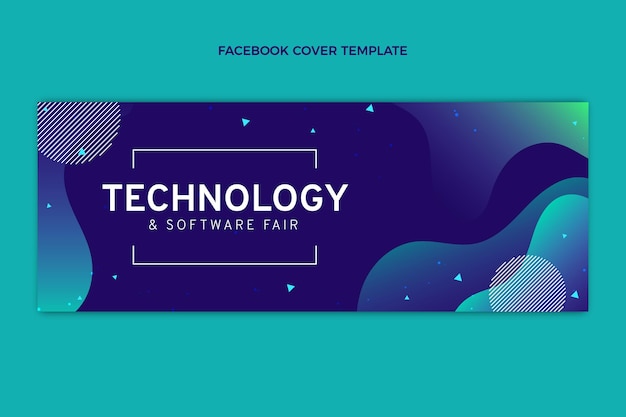 Gratis vector gradiënt abstracte vloeistof technologie facebook cover