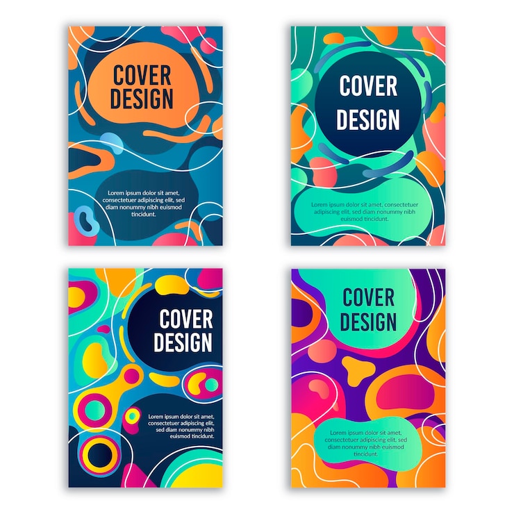 Gratis Vector gradient abstracte vormen dekken collectie