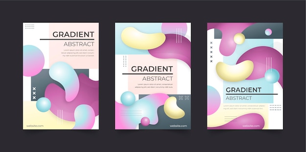 Gradient abstracte vormen dekken collectie