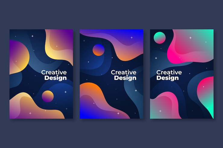 Gratis Vector gradient abstracte vormen dekken collectie
