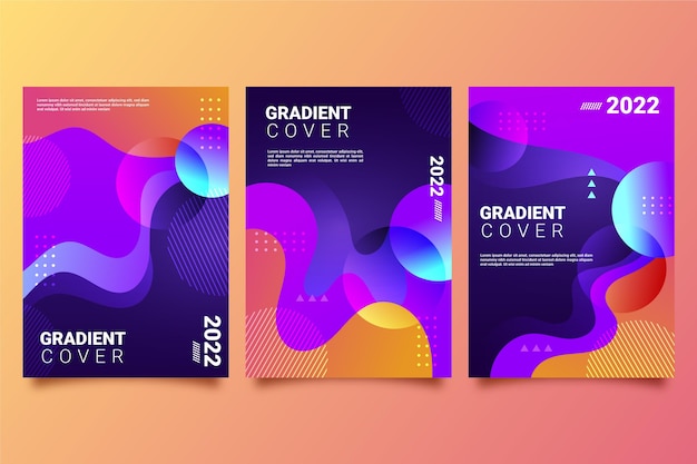 Gradient abstracte vormen dekken collectie