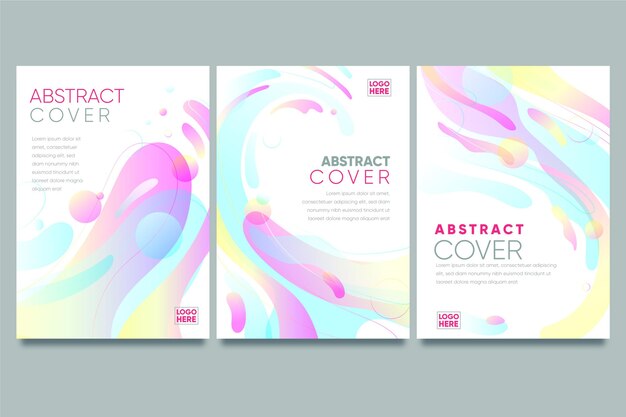Gradient abstracte vormen dekken collectie