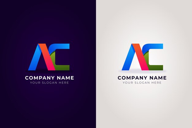 Gradiënt ac logo-ontwerp