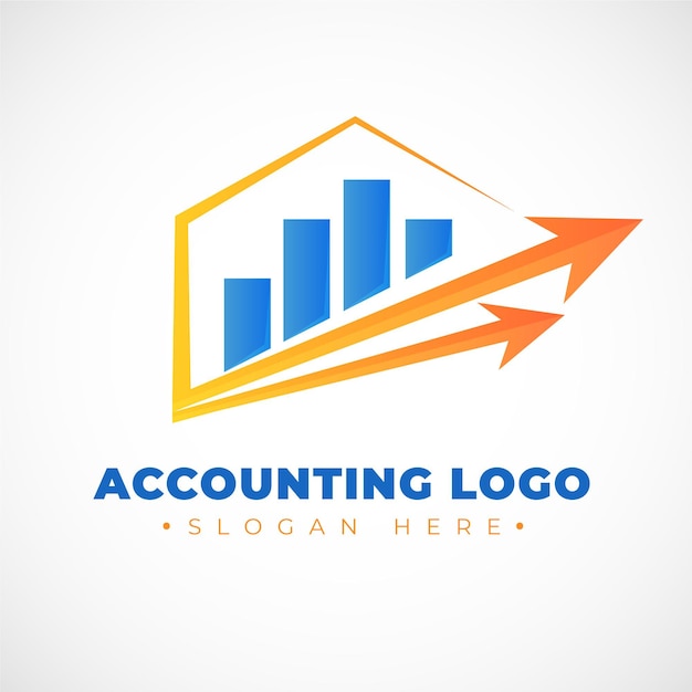 Gratis vector gradient accounting logo met grafiek