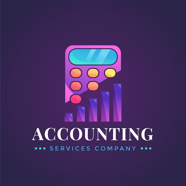 Gradient accounting-logo op donkere achtergrond