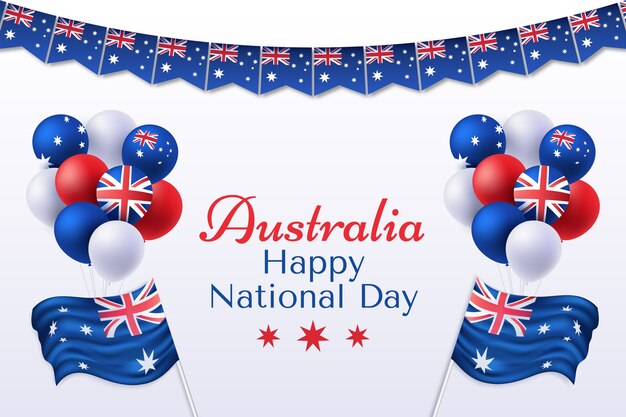 Gratis vector gradiënt achtergrond voor de australische nationale dag